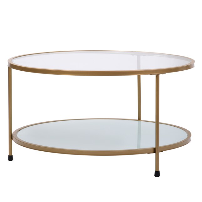 2 Tier Round Glass Coffee Table